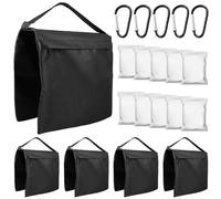 5 bolsas de arena para fotografía, saco de arena de 27 x 29 cm con mosquetón y bolsas Ziplock, tela Oxford 600D, capacidad de carga máxima: 10 kg, saco de arena vacío para soporte de lámpara de