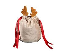 5 bolsas de cuernos de Navidad, bolsas de dulces con cordón, bolsas de embalaje de regalo, bolsas de joyería para cumpleaños, boda, baby shower, bolsas de Navidad con cordón