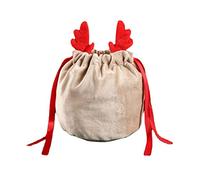 5 bolsas de cuernos de Navidad, bolsas de dulces con cordón, bolsas de embalaje de regalo, bolsas de joyería para cumpleaños, boda, baby shower, bolsas de Navidad con cordón