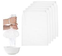 5 bolsas de leche de nueces, colador de alimentos de nailon, bolsas lavables, paños reutilizables, colador para cocina, bolsas de preparación fría para colar zumos de frutas, café, yogur (20 x 30 cm)
