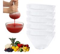 5 bolsas de leche de nueces orgánicas lavables con cordón, paño de malla fina, reutilizables, forma de cuenco, de nailon, con cordón, bolsa de filtro