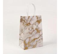 5 bolsas de regalo de papel Kraft con asa, bolsas de embalaje para fiestas de cumpleaños, regalos de boda para invitados-H-21x15x8cm