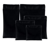 5 Bolsas Organizadoras de Cuero Personalizadas con Cierre a Presión, Mini Bolsa Portátil con Autocierre, Ideales para Billetera, Neceser, Joyas, Labiales y Auriculares (Black)