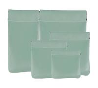 5 Bolsas Organizadoras de Cuero Personalizadas con Cierre a Presión, Mini Bolsa Portátil con Autocierre, Ideales para Billetera, Neceser, Joyas, Labiales y Auriculares (Matcha Green)