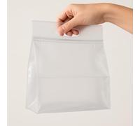 5 Bolsas Zip lock -28x21cm- con asa, herméticas, para congelación de alimentos y organizar nevera. Reutilizables, Translúcidas, Bolsa plástico zip con fondo ancho, Sin BPA