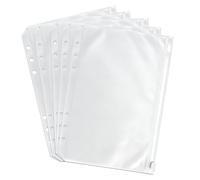 5 bolsillos A5 con cremallera de plástico, tamaño A5, carpetas de plástico con cremallera de 6 agujeros, impermeables, hojas sueltas, cuadernos, documentos, saco de dinero, organizador de billetes
