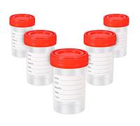 5 Botellas Contenedores de Muestras Envases de Muestras de 60 ml Botella Transparente de Muestra Botella Recipiente de Orina con Tapas Seguras de Rosca Adecuado para Experimento Almacenaje