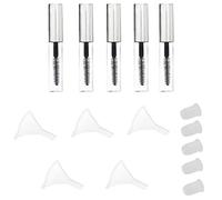 5 botellas de rímel recargables con embudos, juego de accesorios de maquillaje portátiles para viajes, recipientes de 4 ml de capacidad con tapones y embudo de fácil recarga, artista de maquillaje