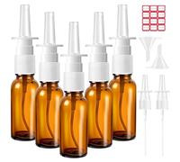 5 botellas vacías de aerosol nasal de 10 ml, botella de spray nasal reutilizable con boquillas, embudo, etiquetas para perfume, aceites esenciales, solución salina