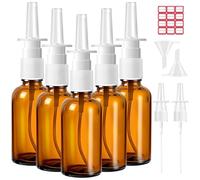 5 botellas vacías de aerosol nasal de 30 ml, botella de spray nasal reutilizable con boquillas, embudo, etiquetas para perfume, aceites esenciales, solución salina