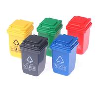5 Botes de Basura en Miniatura con Tapas Abiertas, pequeño Cubo de Basura Modelo Mini Cubo de Basura para vehículos en la acera, Mini Cubo de Basura para niños pequeños Escala