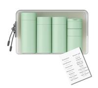 5 Botes para gel y champu con neceser, botes viaje rellenables 100ml, neceser viaje avion y botes champu viaje de plástico a prueba de fugas, Envases Viaje para Champú, Loción, Cosméticos verde