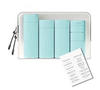 5 Botes para gel y champu con neceser, botes viaje rellenables 100ml, neceser viaje avion y botes champu viaje de plástico a prueba de fugas, Envases Viaje para Champú, Loción, Cosméticos azul