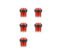 5 Botón Pulsador LED Iluminado de 28 mm con Tuerca y Cable de Luz de 4 Pines para Piezas de Máquina de Juego de Arcade de Tablero de Retardo Cero,