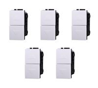 5 botones dobles para persianas enrollables, color blanco, compatible con Bticino Living Light, mando a hombre presente