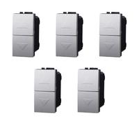 5 botones dobles para persianas enrollables, color gris, compatible con Bticino Living Tech, mando a hombre presente
