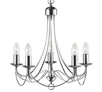 5 bras-argent satiné finition Lustre en fer forgé