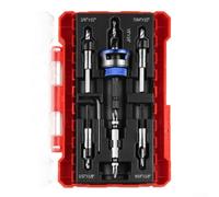 5 brocas avellanadas TCT, tope de profundidad ajustable para tornillos de 82 grados, para madera contrachapada MDF (azul)