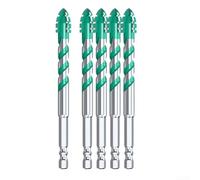 5 brocas para azulejos de metal de madera de vidrio con material de carburo y diseño dentado de cuatro flautas para una mayor precisión de perforación y longevidad (12 mm)