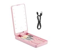 5 Brochas De Maquillaje, Con Caja De Almacenamiento De 1 Pieza Con Espejo, Juego De Brochas De Maquillaje Portátil, Herramientas De Maquillaje, Brochas De Maquillaje De Viaje