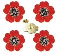 5 Broches De Amapola De Metal, Prendedores De Solapa Con Flor Roja, Regalo Del Día Del Recuerdo, Prendedores De Nomeolvides, Broches De Amapola Esmaltados Para Solapa, Regalos Para Mujeres Y Hombres