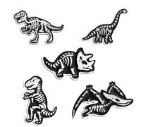 5 broches de dinosaurios, lindos dibujos animados, dinosaurio, fósil, solapa, divertido, esmaltado, pterosaurio, triceratops Rex, broche para mujer, bolsa de joyería, sombrero, Zinc, No es una piedra