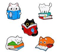 5 Broches De Gato De Dibujos Animados, Broches Lindos, Broches De Animales Divertidos, Broches De Metal, Broches Decorativos