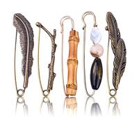 5 broches vintage chic extra grandes de seguridad, accesorios para mujeres, hombres y niñas, ropa de suéteres, chales, bufandas, mantas, manualidades, 5 estilos, Large, Metal