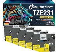 5 Bubprint Cinta de Etiquetas Compatible para Brother TZE-231 para P-Touch 1000 1010 1250 1280 1290 D200VP D400 D400VP H100LB H101C H105 H105WB P700 900 12mm