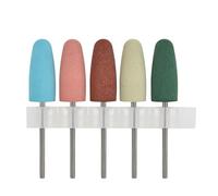 5 cabezales de esmalte de uñas de silicona para esmalte de uñas eléctrico, brocas de molienda suave para exfoliación de nudillos, eliminación de callos y pulido de la superficie de las uñas (estilo