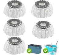 5 cabezales de repuesto para mopa giratoria Old Hurricane Mr.Clean 360 Spin Magic de microfibra redonda, cabezales de fregona giratorios, cabezales de fregona giratorios universales para fregonas