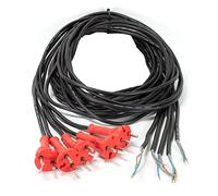 5 cables de 4,10 m H07RN-F 2 x 1,0 mm² negro conector K6A-5 rojo Ral, Conexiones Cables Electricos con Enchufe