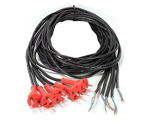 5 cables de 4,10 m H07RN-F 2 x 1,0 mm² negro conector K6A-5 rojo Ral, Conexiones Cables Electricos con Enchufe