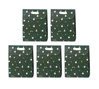 5 cajas de papel de Navidad con cubierta de asa, diseño de árbol de Papá Noel, copos de nieve, dulces, postres, galletas, paquete de bolsas de suministros para fiestas