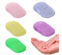 5 cajas Hojas de jabón, de viaje, portátiles con caja de plástico, papel de jabón mini de viaje, portátil, escamas de jabón, desechables