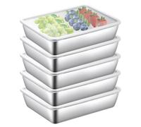 5 cajas para fiambres, frigoríficos, congeladores, recipientes de acero inoxidable con tapa, apilables, de acero inoxidable, para queso, carne, salchichas, frutas