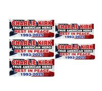 5 calcomanías de Charlie Kirk True American Héroe, descansa en paz, calcomanías Charlie Kirk, calcomanía de la bandera estadounidense Charlie Kirk American Hero para parachoques, camiones, paredes y