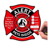 5 calcomanías de emergencia para mascotas en el interior de la ventana, calcomanía de seguridad para rescate de incendios para dueños de gatos y perros, en caso de incendios para mascotas