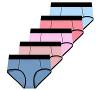 5 calzoncillos de algodón suave for mujer, ropa interior cómoda de cintura alta, cobertura total, tallas grandes, for el trabajo y el deporte.(Multicolor-A-5pack,S)