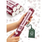5 Cañones de Confeti Corazones Blancos - Papel Certificado FSC® - Biodegradable y Seguro - Perfecto para Bodas y Eventos Románticos