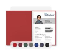 5 carpetas de solicitud de dos piezas BL-exclusivdruck® BL en rojo rubí - Calidad premium con noble relieve en relieve 'Bewerbung' - Diseño de producto de 'Mario Lemani'
