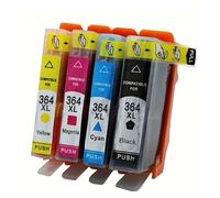 5 Cartuchos de Tinta, Compatible con HP, 364XL 5510 6510 7510 | Negro foto + negro + cian + magenta + amarillo, para Deskjet 3070A(4color)