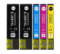 5 Cartuchos de tinta para Epson Workforce Pro WF-4740DTWF, WF-4740DWF