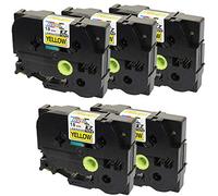 5 Casetes de Cinta compatibles con Brother TZe641 TZ641 Negro sobre Amarillo 18mm x 8m para Brother P-Touch PT-2030VP 2430PC 3600 9600 D400 D450VP D600VP E300VP E550WVP H300 H500 H500LI P700 P750W