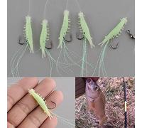 5 cebos artificiales de camarón de pesca señuelo único gancho gancho manivela exterior durable y prácticoÚtil