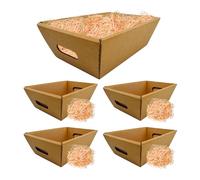 5 cestas de regalo vacías 45 x 33 x 13 cm con 500 g de papel de pino relleno, caja de cartón sin tapa, cestas, regalos personalizados, cumpleaños, Navidad, Pascua, San Valentín, fiestas