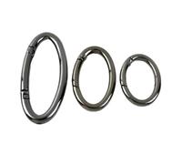 5 Cierres a presión de Metal con Anilla Ovalada Abierta: Hebillas versátiles for Bolsos, Cinturones y más.(Gunblack,29mm)