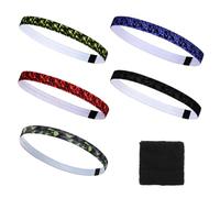 5 Cinta Pelo Deportiva Antideslizante Hombre Mujer Y 1 Cinta Antisudor | Cintas Elásticas Pelo con Silicona Antideslizante, Cinta para Frente Fina Y Transpirable, Diadema para Fitness, Fútbol Y Yoga