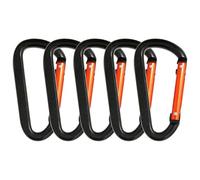 5 Clips de en D de aleación de Aluminio, mosquetón Resistente, 3 prácticas Hebillas de mosquetón, 7,6 x 4 cm, Ganchos Fuertes Multiusos para hamacas, Camping, Senderismo, llaveros, al Aire