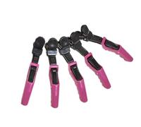 5 clips profesionales para el cabello para mujeres, diseño brillante de doble bisagra para peluquería, color claro, posicionamiento preciso